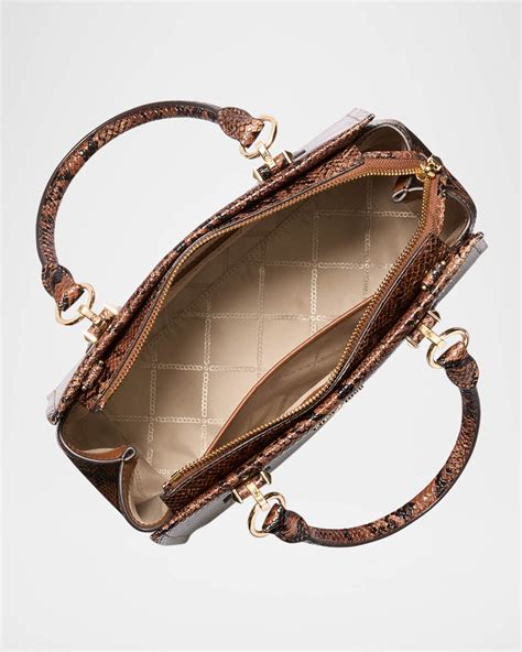 marilyn satchel michael kors|marilyn snake print leather satchel bag.